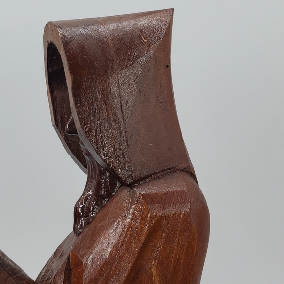 Vintage HODA Hand Carved Wood Priest Preacher Minister Clergy Statue Carving - Picture 5 of 16